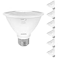 LUXRITE PAR30 Short Neck LED Flood Light Bulb, 75W Equivalent, 5 Color Selectable 2700K-5000K, 850 Lumens, 10W, Dimmable LED Spotlight Bulb, Damp Rated, ETL Listed, E26 Base - Indoor Outdoor (6 Pack)