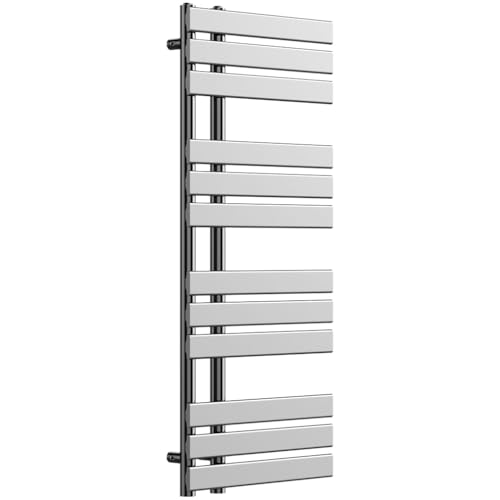 Lux Heat Chrome Open-Flat Designer Towel Radiator 1180mm (H) x 500mm (W)
