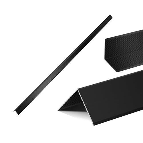 Black Aluminum Alloy Corner Protectors for Walls 20Ga Thickness Metal Wall Corner Guards Right Angle Corner Guards for Wall, L Shaped Piece of Metal Protectors Guards (1.2x1.2x48 Inch-6PCS)