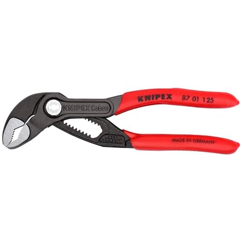 KNIPEX Tools – Cobra Water Pump Pliers (8701125), 5-Inch,Red and Silver