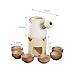 SiaBiced Clay Teapot with Cups and Rope Handle for Tea at Home Or Restaurants, S White