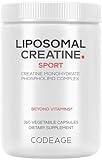 Codeage Liposomal Creatine Monohydrate Supplement, Pure Creatine 2500mg - 3 Months Supply, Micronized, Creatinine Muscles Sports Nutrition and Athletes, Non-GMO - 360 Capsules