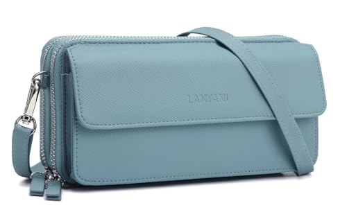 Image of Lanyani RFID Crossbody Wallet Wristlet Purse with Phone Pocket For Women Vegan Leather