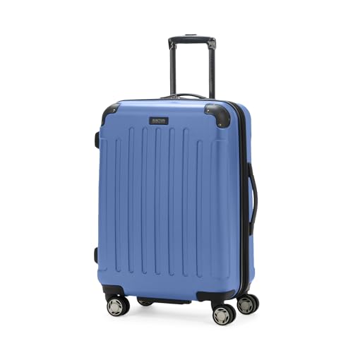 Image of Kenneth Cole REACTION Renegade Luggage Expandable 8-Wheel Spinner Lightweight Hardside Suitcase, Periwinkle Blue, 24-Inch Checked, Renegade collection