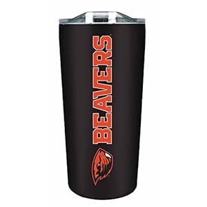 Campus Colors NCAA Stainless Steel Tumbler perfect for Gameday – 18 oz – Double Walled – Keeps Drinks Perfectly Insulated (Oregon State Beavers – Black)