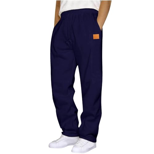 Sweatpants for Men Open Bottom - Straight Leg Lightweight Big and Tall Workout Lounge Fleece Track Jogging Sweat Pants