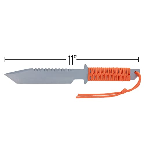Asr Outdoor 11" Fixed Blade Survival Serrated Paracord Knife And Fire Starter, Orange #TOP6