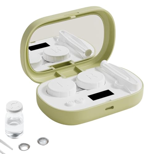 Máquina Limpiadora Para Lentillas | Limpiador Ultrasónico Rápido para Lentes Blandos | Estuche Inteligente Recargable Con Pantalla LED Y Solución Limpiadora