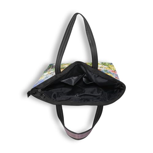 Image of Women Turtle Tote Bag Polyester Handbag Zippered Tote Bag Turtle Tote Purses,Summer Beach Tote Bag