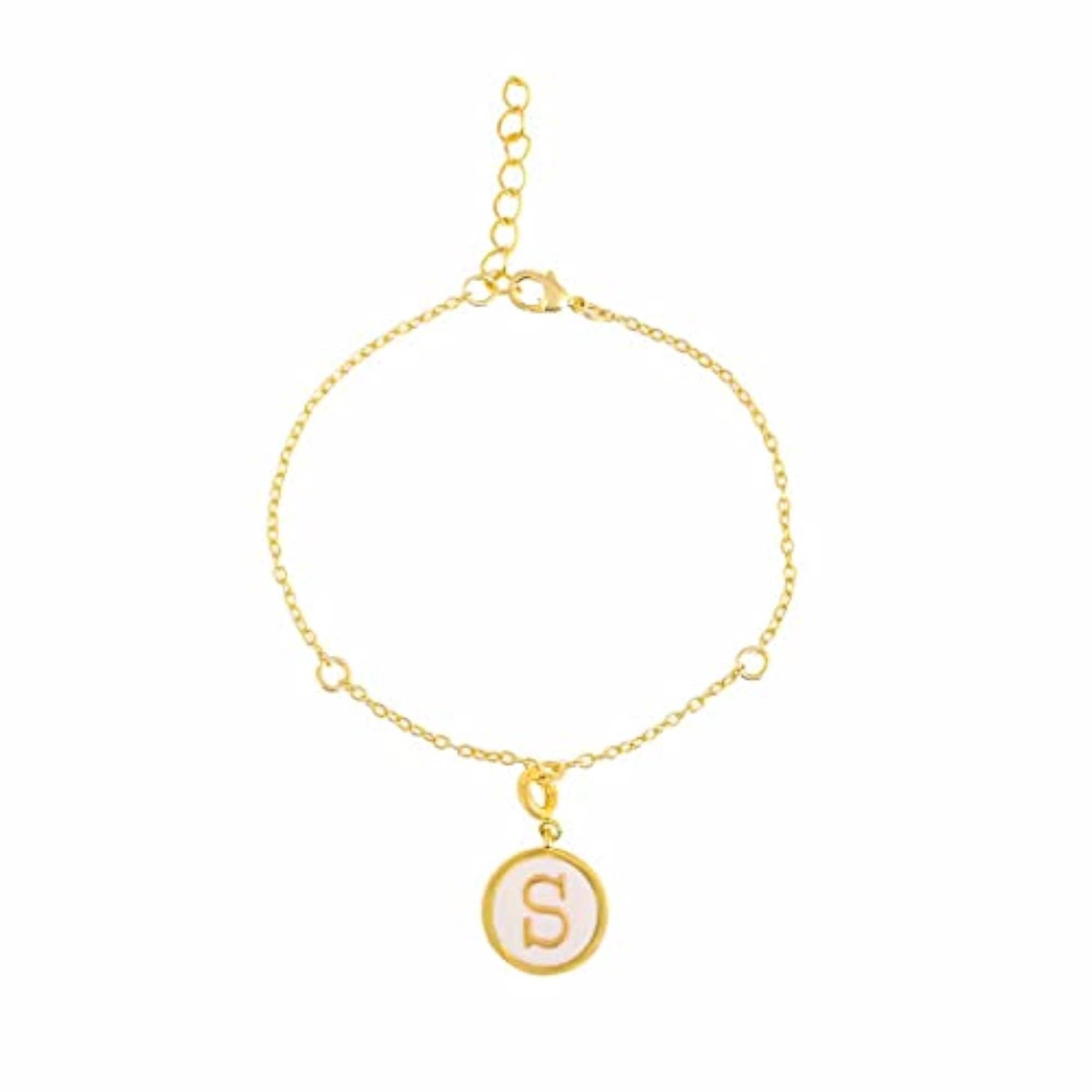 Alphabet S Enamel Charm, Personalised Gift