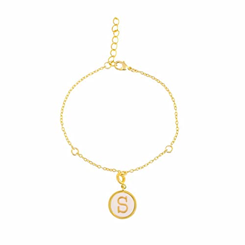 Alphabet S Enamel Charm, Personalised Gift