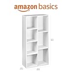 Amazon Basics 7 Cube Organizer Bookcase Shelf, Storage for Home and Office, 9.25"D x 19.49"W x 41.73"H, White - Image 3