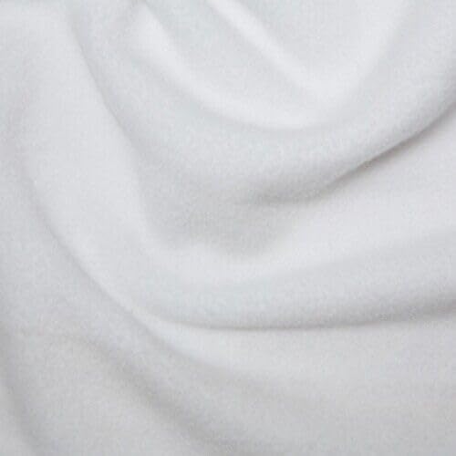 Premium Polar Fleece Fabric Material By The Metre 30 Plain Colours 149cm Wide (White) (Fat Quarter - 50 x 70cm)