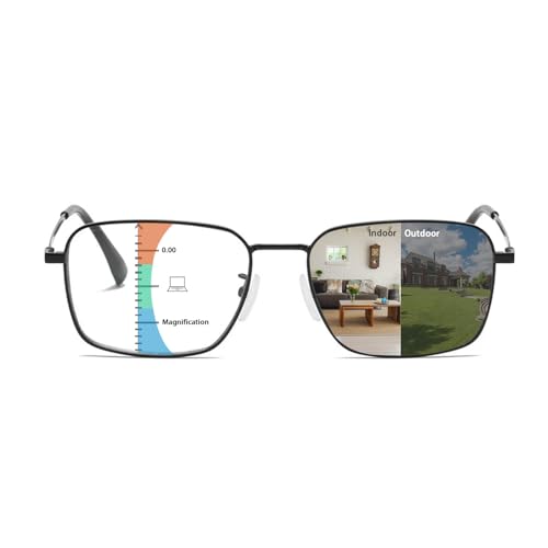 K.LAVER Men's Progressive Photochromic Reading Glasses Blue Light