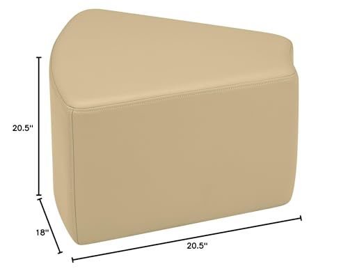 Image of Sprogs 12 inch H Structured Wedge Stool -Flexible Modular Collaborative Soft Seating for Office, Home, Lounge and School Classrooms with Durable Frame & Set of 6 inch Legs Add-on -Sand