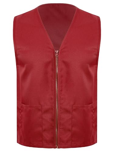 Kaerm Kids Boys Girls Sleeveless Volunteer Activities Vest Front Zipper Waiter Bartender Waistcoat