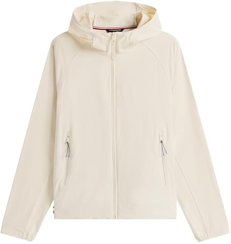 Tommy Hilfiger Herren Übergangsjacke Hooded mit Kapuze, Elfenbein (Newsprint), L – Ansicht 4