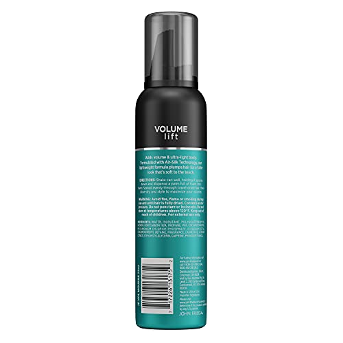John Frieda Volume Lift Air Whipped Foam For Lightweight Fullness, Fine Hair Nourishing Mousse For Natural Volume, 7.5 Ounces, Formulated With Air-Silk Technology #TOP1