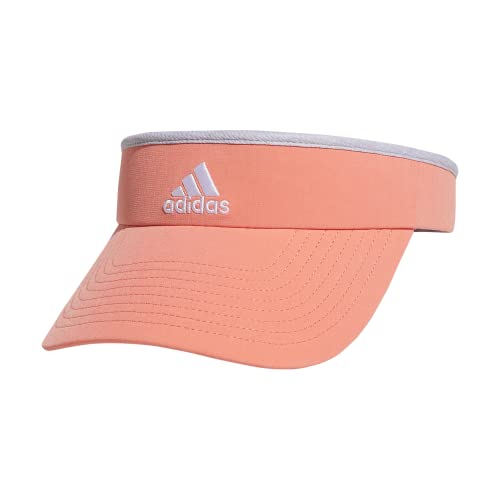 Adidas Women's Match Visor, Semi Coral Fusion Pink/Jersey White/White, One Size #TOP22