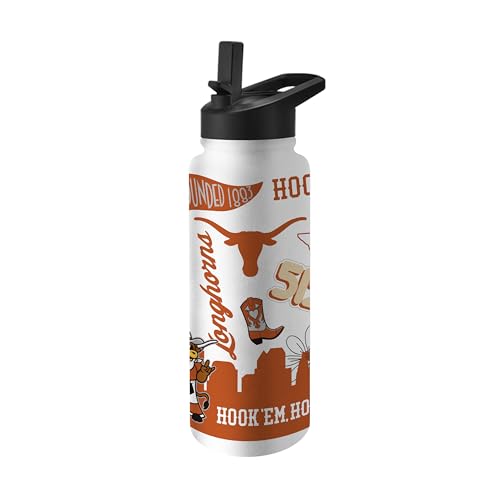 Image of Logo Brands NCAA Native 34 oz Quencher Water Bottle - | Local Icons Design | Double-Wall Insulated| Leak-Proof Lid & Built-In Straw