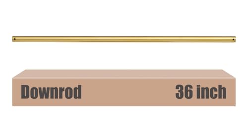 DPXMYG 36 inch Ceiling Fan Downrod, 3 FT Gold Downrod for Ceiling Fan, 1 inch Outside Diameter, Boom Suitable for a Wide Range of Fans (Gold, Not Threaded)
