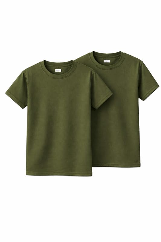 Image of Gildan Unisex Youth Heavy Cotton T Shirt 2-Pack G5000B Military Green