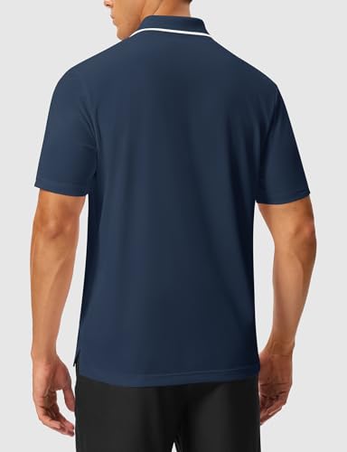 Image of Rdruko Men's Polo Shirts Short Sleeve Quick Dry Outdoor Golf Sports Shirts with Pocket