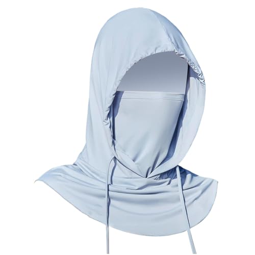 Cubierta de cuello con protección UV, capucha con protección UV, protector de cabeza completa, polaina de cuello transpirable para mujeres y hombres, actividades al aire libre, azul, Refer to