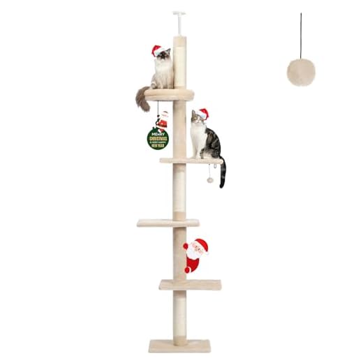 PETEPELA Adjustable Floor to Ceiling Cat Tower