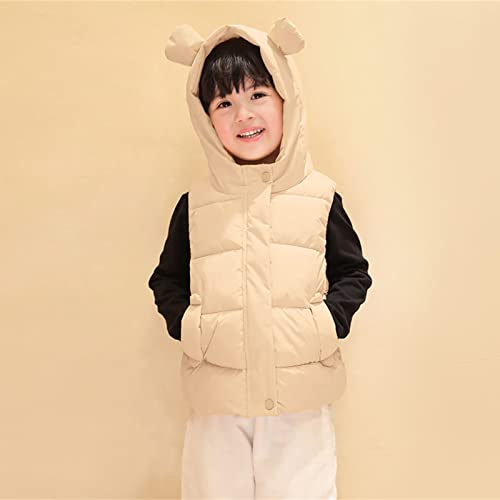 Toddler Boys Girls Hooded Puffer Vest Sleeveless Down Coat Bear Ears Lightweight Quilted Toddler Girls3
