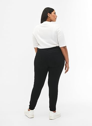 Mallas para mujer de diseño ajustado Zizzi negras, leggings confortables talla 46 7