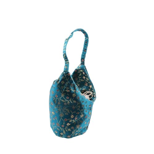 2Pcs Embroidered Handbag Crossbody Shoulder Bag, Women Drawstring Handbag Mobile Phone Bag Storage Bag, Blue3