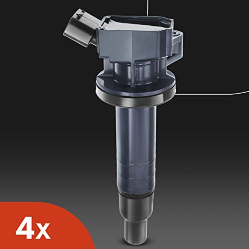 A-Premium Ignition Coils and Spark Plugs Kits Compatible with Toyota Corolla 1999-2008 Matrix 2003-2008 Celica Chevrolet Prizm Pontiac Vibe 1.8L 4-PC Set