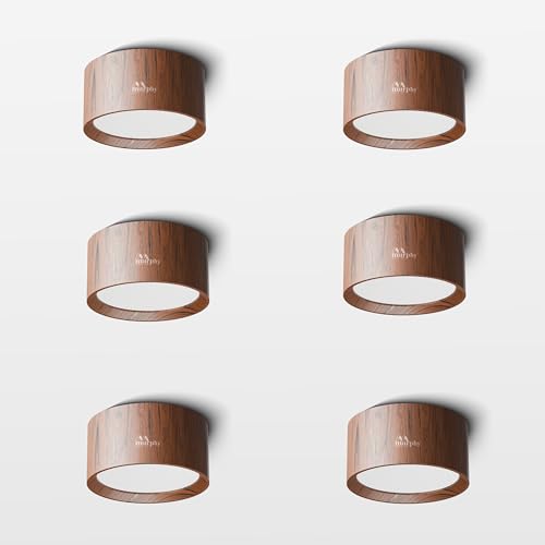 Image of Murphy 3W LED Disc Surface Light Wood Finish | Warm White 3000K | Up to 300 Lumens | Aluminium Body | BIS Approved | 2 Year Warranty | Pack of 6