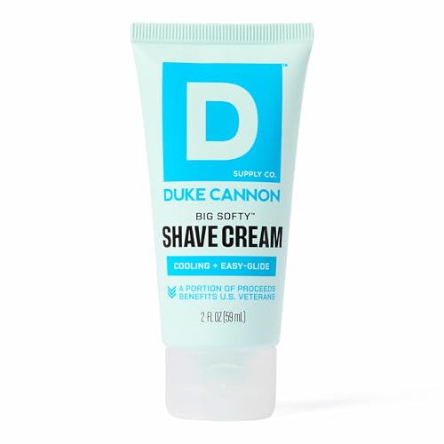 Duke Cannon Supply Co. Big Softy Shave Cream for Men - 2 fl oz - Travel Size - Cooling Easy-Glide Shave Cream - Made with Aloe Vera & Menthol