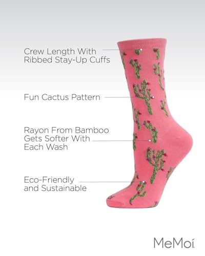 Image of MeMoi Cactus Rayan Blend Crew Socks