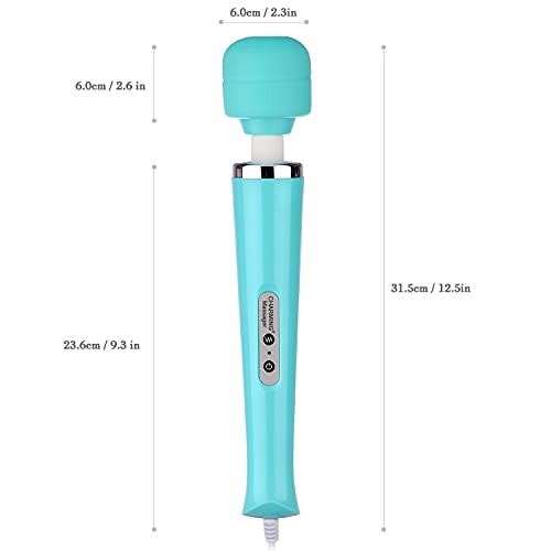 Image of CHARMING Wired Powerful Handheld Back Massager with 10 Strong Vibrations Modes, Personal Therapy Massager for Sports Recovery, Muscle Aches, Body Pain-Light Blue