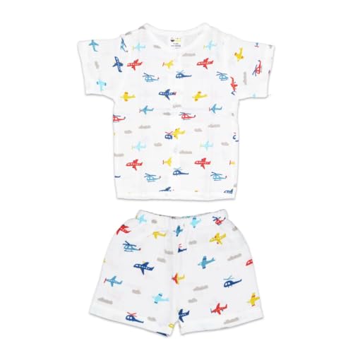 Image of Muslin Jabla & Shorts|For Boys & Girls|Summerwear Sleeveless Vest|Baby Products|Casual Clothing Set