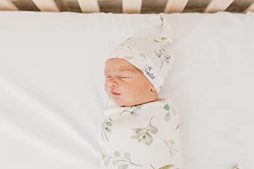 Image of Copper Pearl Baby Beanie Hat Top Knot Stretchy Soft Haven