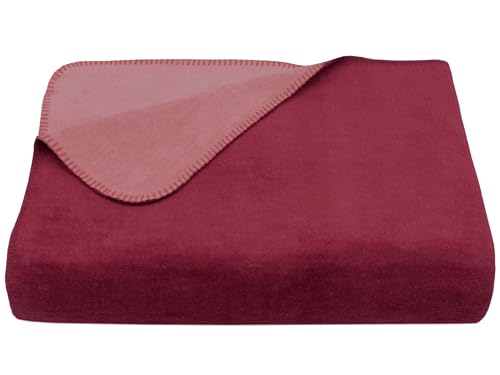 ZOLLNER Manta de Felpa 60% algodón, 40% poliacrílico, 150x200 cm, roja.