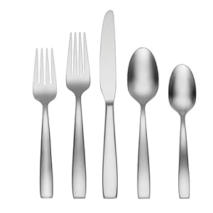 Oneida Everdine 45 Piece Everyday Flatware, Service for 8, 18/0 Stainless Steel, Silverware Set, Dishwasher Safe, Silver