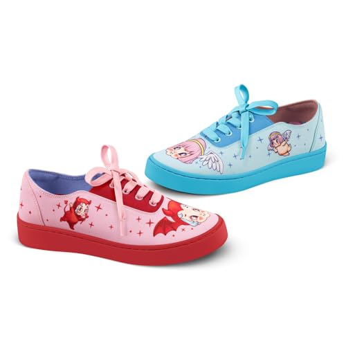 Image of Hot Chocolate Design All-Day Women's Lace-Up Sneakers | Canvas Upper, Cushioned Footbed with Arch Support, Flexible Rubber Outsole, Vegan Construction, Casual Everyday Sneakers