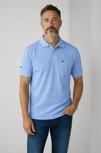 Image of Men Regular fit Polo Neck Front Pocket ||Pocket Embroidery Casual Wear T-Shirt||Half Sleeve Side on Sleeve Embroidery|| Button Closer t Shirt for Men