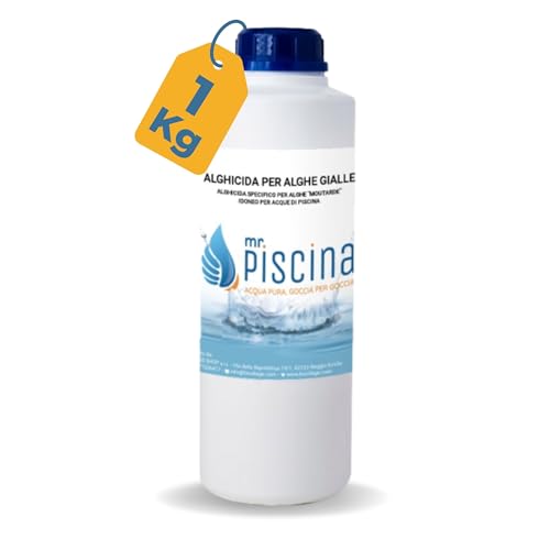 MR PISCINA Antialghe per piscina ALGHE GIALLE - Anti Alghe Specifico contro Alghe Gialle per Trattamento Acqua Piscina. Confezione da 1 kg