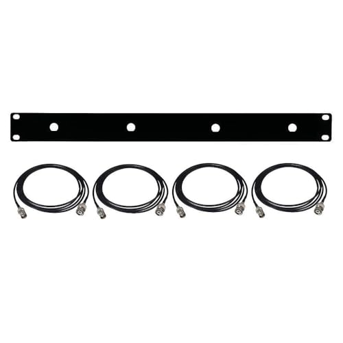 Generic 19inch Antenna Re-Location Rack Mount Kit 1U Front Panel 4 Hole Ports w/ 4 Cables 100cm