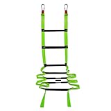 Fire Escape Ladder, 10 Feet Rope Ladder with 2 Hooks, Emergency Ladder of Deploys Quickly for 2-3 Story Homes, Windows and Balcony