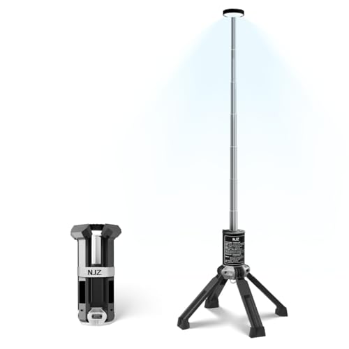 NJZ Rechargeable Work Light with Stand, 20000mah & 21h Runtime