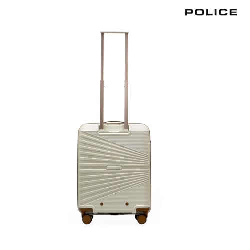 Image of Police Origine Cabin Trolley | 65L Capacity TSA Lock 8 Smooth 360 Spinner Wheels Telescopic Handle PP Hard Shell | Lightweight 20 inch Cabin Luggage for Travel & Weekend Trips (Beige /TAN)