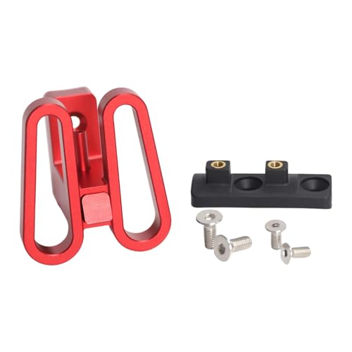 Adaptador Delantero Plegable para Portabicicletas con Tornillos de Montaje, Compatible con Portabicicletas de Bola, Techo y Portón Trasero, para Garaje o Coche, Acero y Nailon- Rojo