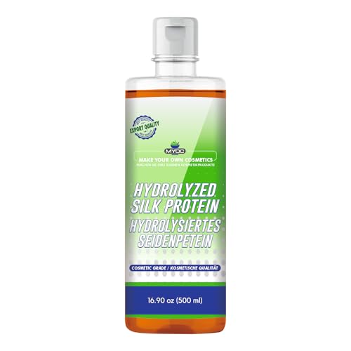 MYOC Proteína de seda hidrolizada - Grado cosmético | Formulaciones para el cuidado de la piel y el cabello | Proteína soluble en agua para cremas, sueros, acondicionadores y máscaras | 500 ml